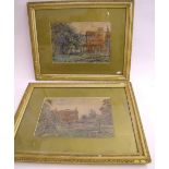 Walter Goldsmith - pair of watercolours house and garden scenes, 17 x 25cm