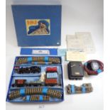 A Hornby Dublo electric train set with four wagons and engine 69567, boxed