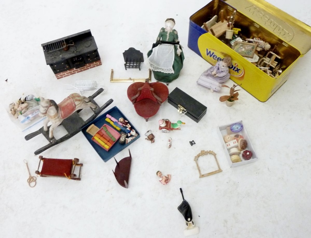 A box of dolls house contents
