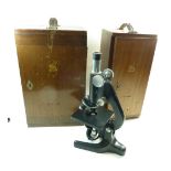A Watson Barnet KIMA microscope and another microscope in locked boxed!