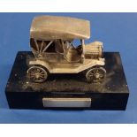A silver plated model of a Ford T 190, 12cm