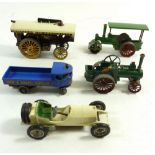 Five Lesney Die Cast steam rollers and cars