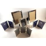 Six silver-plated photograph frames, various sizes and styles
