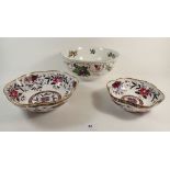 A Royal Worcester large bowl 'Duke of Gloucester Service', 25cm diameter and two 'Prince Regent'