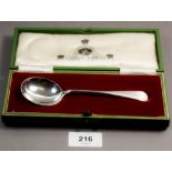 A Georgian silver Coronation spoon in fitted case