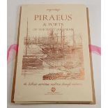 A large folder of engravings 'Piraeus & Ports of the Mediterranean Sea' - 55 plates in gilt