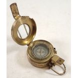 A WWII brass prismatic compass by F. Barker and Son LTD, London, 1939