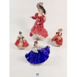 Four Royal Doulton figures 'Patricia' HN3365, 'Elaine' HN3214, 'Southern Belle' HN3174 and 'Top of