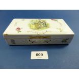 A 20th century Bilston enamel box painted Rococo courting scenes approx 17 x 9cm
