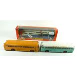 A Dinky Supertoys Wayne Bus and another Dinky bus plus a Majorette transporter boxed