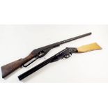 Two vintage children's toy rifles, longest, Daisy, 77cm long