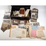 A black metal cash box containing ephemera and World War II material relating to the life of William