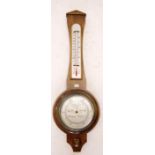 A Short and Mason oak barometer thermometer, approx 52cm length