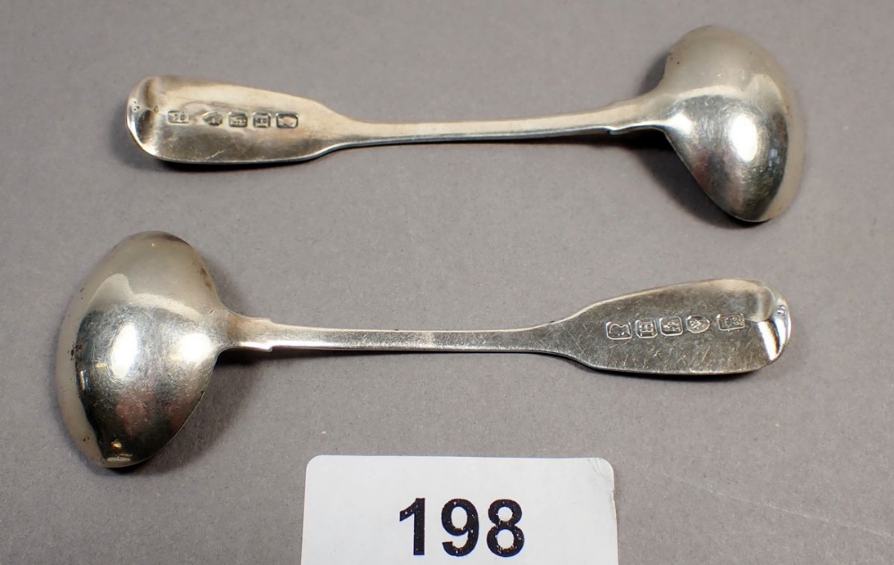 A pair of Irish silver salt spoons, Dublin 1928, by IB - Image 2 of 2