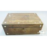 A Victorian rosewood work box, 25cm wide