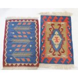 Two small Kelim rugs 91 x 59cm