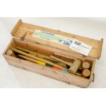 A Lindop garden croquet set, one mallet a/f