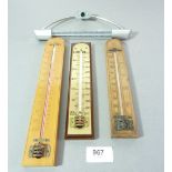 Four various thermometers including a mercury one and one which goes down to -30 degrees Farenheit