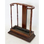 A Victorian mahogany stick stand (cut down from a hallstand)