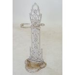 An Edwardian painted cast iron stick stand