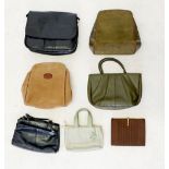 Four Tula handbags and one other, a small Radley bag and an evening bag