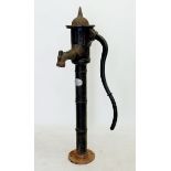 A Victorian cast iron large garden water pump, 132cm tall