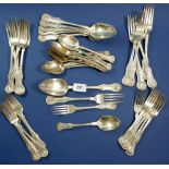 A Victorian Scottish Kings Pattern set of cutlery, Glasgow 1845 comprising: six tablespoons,