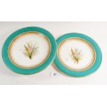 A Royal Worcester dessert comport and plate painted heather