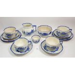 A Royal Doulton Norfolk set of four breakfast cups and saucers, milk jug and bowl