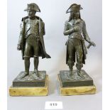 V Riviere - pair of bronze figures of Nelson and Napoleon, 24cm