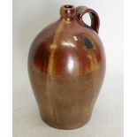 A large glazed stoneware flagon, 42cm a/f