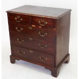 A Georgian mahogany chest of two short and three long drawers on bracket supports, 80 x 47 x 84cm