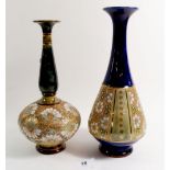 Two Doulton Stoneware vases with Slaters Patent decoration
