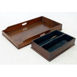 A Victorian cutlery tray and butlers tray