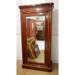 A Maples Victorian mahogany mirror door wardrobe, 107cm wide approx.