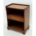 A reproduction mahogany bedside table with drawer, 50 x 31cm
