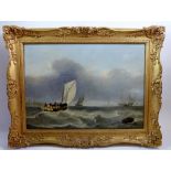 Attributed Frederick Calvert (fl.1827-1844) oil on canvas marine scene off East Anglian coast, 32