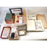 Large plastic box full of mainly QEII GB, Br C'wealth & ROW stamps and covers in album, tin, box,