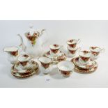 A Royal Albert Old Country Roses coffee set comprising: coffee pot, six cups and saucers, six tea