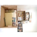 GB & World: Large box of mint & used defin stamps in cartons, envelopes, on page, stock-sheets,