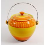 A Shelley orange Harmony Ware biscuit barrel