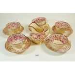 A set of six Sunderland lustre tea cups and saucers