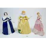 Two Franklin Mint Royal figures and a Wedgwood figure 'Enchanted Evening'