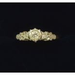 A Victorian 18 carat gold and platinum set diamond ring, size N to O, 2.7g