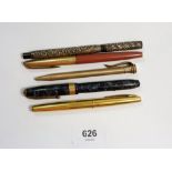 A selection of fountain pens including Watermans, Conway Stewart etc.