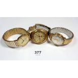 A Seiko Automatic wrist watch, a Jobin wrist watch and another gentlemans wrist watch