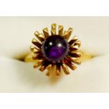 An amethyst ring reputedly designed by John Donald but unmarked - size M, 7.8g