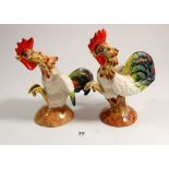 A pair of Italian pottery chickens/cockerals