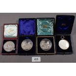 Four white metal medallions ref Agricultural Societies in Midlands area circa 1910 supplied by