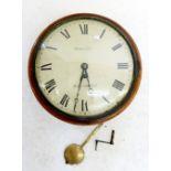 A Victorian mahogany dial wall clock by Mark Weymouth